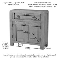Avon Oak Narrow Sideboard 1 Drawer 2 Door Avon Oak Narrow Sideboard 1 Drawer 2 Door