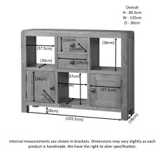 Avon Oak Low Display Unit 2 Door 2 Drawer Avon Oak Low Display Unit 2 Door 2 Drawer