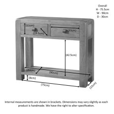 Avon Oak Large Console 2 Drawer & Shelf Avon Oak Large Console 2 Drawer & Shelf