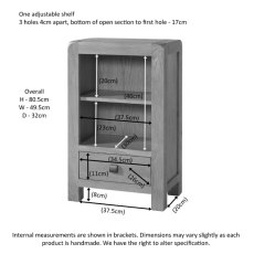 Avon Oak Low Bookcase with 1 Drawer Avon Oak Low Bookcase with 1 Drawer