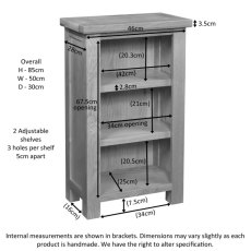 Bristol Rustic Oak Small Bookcase Bristol Rustic Oak Small Bookcase