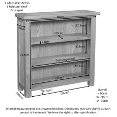 Bristol Rustic Oak 3'0 Bookcase Bristol Rustic Oak 3'0 Bookcase