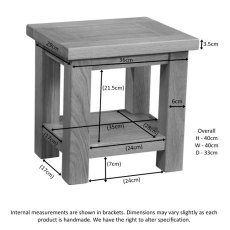 Bristol Rustic Oak Lamp Table Bristol Rustic Oak Lamp Table