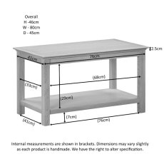 Portland Oak Coffee Table with Shelf Portland Oak Coffee Table with Shelf