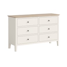 Oxford Painted 6 Drawer Chest (Off White)