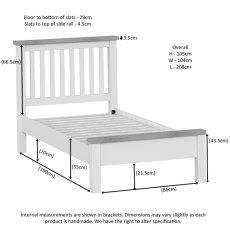 Bristol Painted 3'0 (Top Cap) Bed Bristol Painted 3'0 (Top Cap) Bed