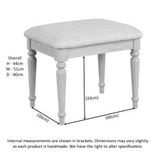 Lugano Oak Dressing Table Stool Lugano Oak Dressing Table Stool