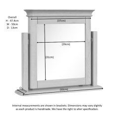 Lugano Oak Dressing Table Mirror Lugano Oak Dressing Table Mirror
