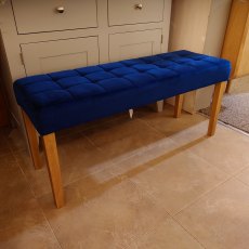 Clearance Ashbury Velvet 104cm Bench - Ocean Clearance Ashbury Velvet 104cm Bench - Ocean