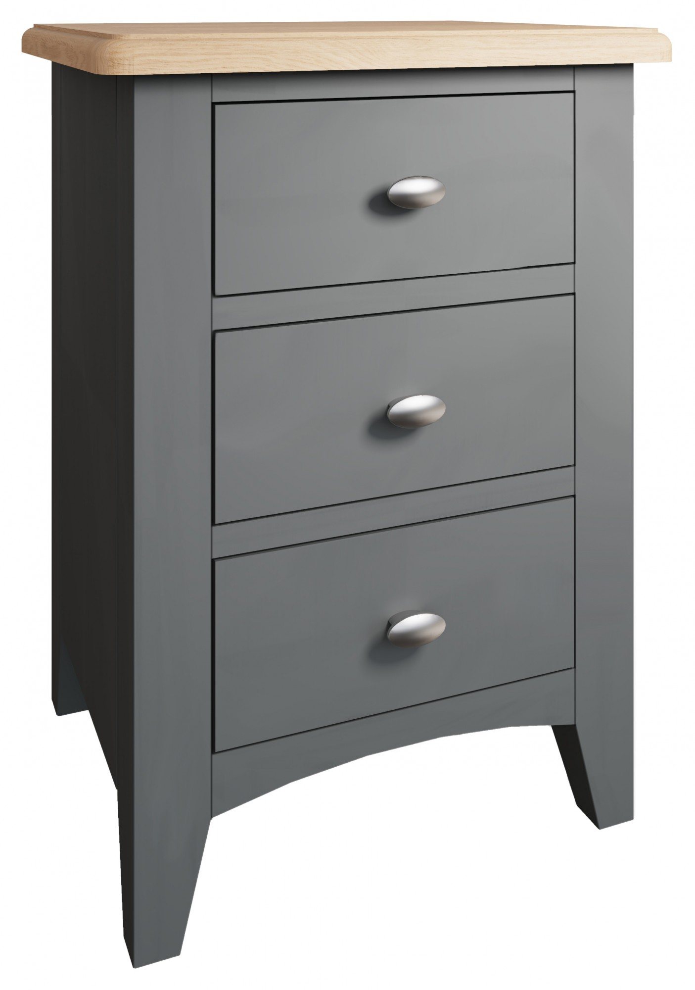 grey 3 drawer bedside cabinet