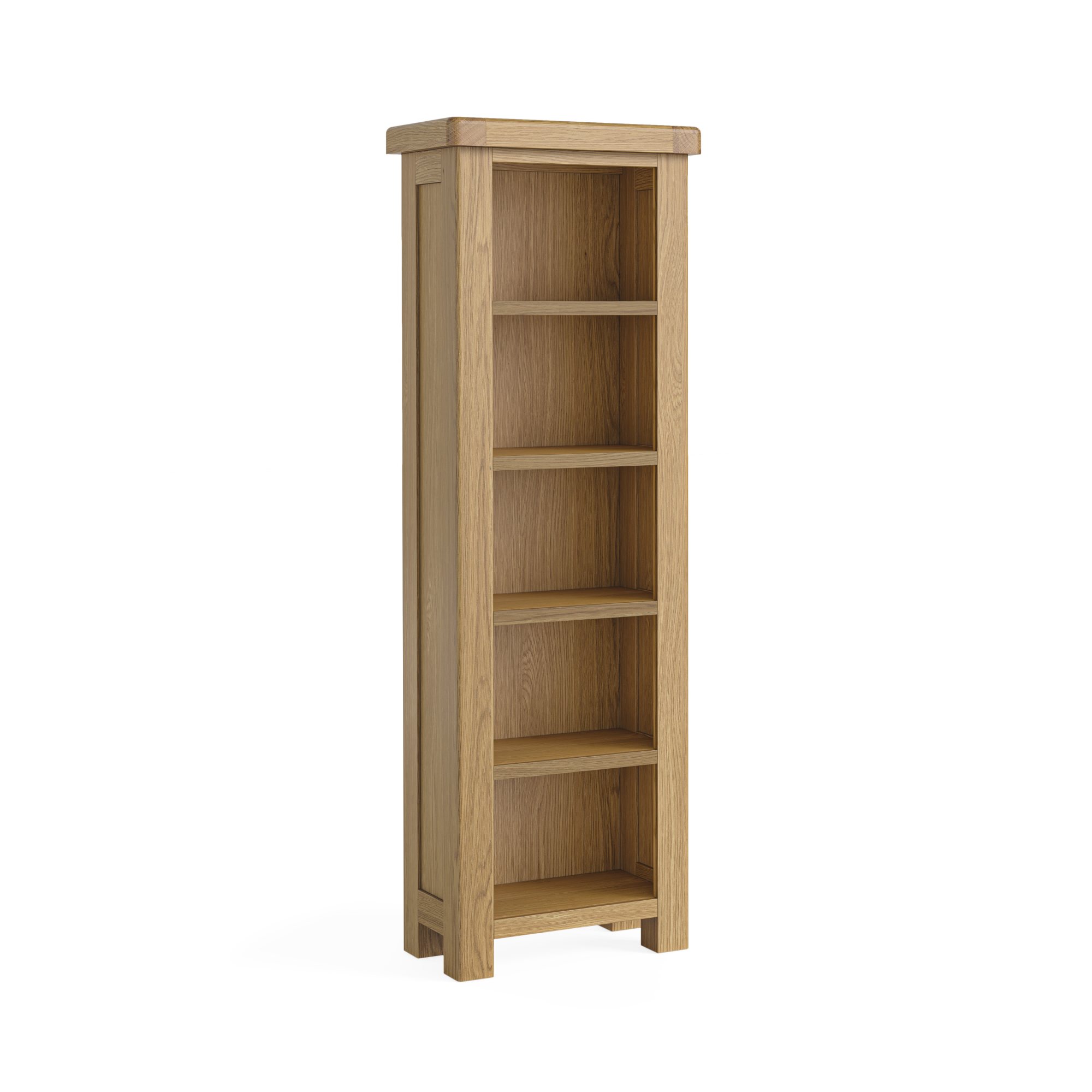 Slim solid clearance oak bookcase