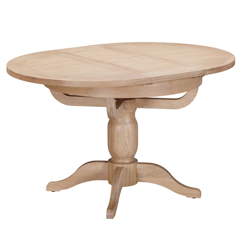 Milford Oak Round Pedestal Extending Table - Old Creamery Furniture