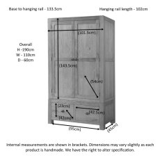 Avon Oak Double Wardrobe with 2 Drawers Avon Oak Double Wardrobe with 2 Drawers