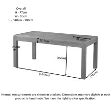 Avon Oak 140-180cm End Extending Dining Table Avon Oak 140-180cm End Extending Dining Table