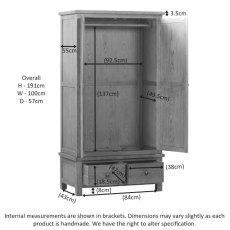 Bristol Oak double wardrobe with drawers Bristol Oak double wardrobe with drawers