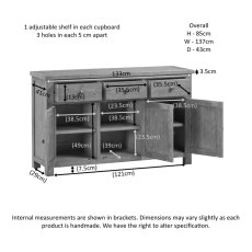 Bristol Oak 3 Door Sideboard Bristol Oak 3 Door Sideboard