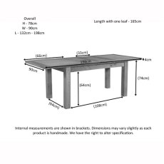 Bristol Oak 132-198 x 90 Dining Table & 2 Ext Leaves Bristol Oak 132-198 x 90 Dining Table & 2 Ext Leaves