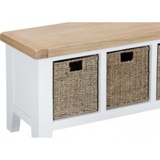 Newlyn Large Hall Bench (White Finish)