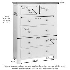 Bristol Painted 2 Over 4 Chest of Drawers Bristol Painted 2 Over 4 Chest of Drawers