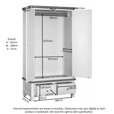 Bristol Painted Double Wardrobe with Drawers Bristol Painted Double Wardrobe with Drawers