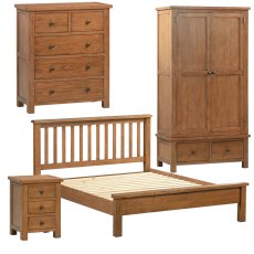 Bristol Rustic Oak Bedroom Set