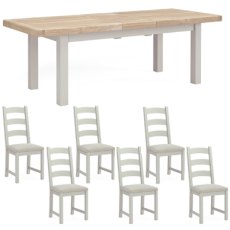 Wellington Painted Large Dining Table with 6 Ladder Back Chairs