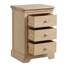 Lugano Oak 3 Drawer Bedside