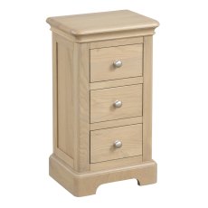 Lugano Oak Compact 3 Drawer Bedside