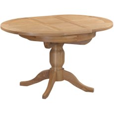 Bristol Oak Round Extending Pedestal Dining Table 100-135cm Bristol Oak Round Extending Pedestal Dining Table 100-135cm