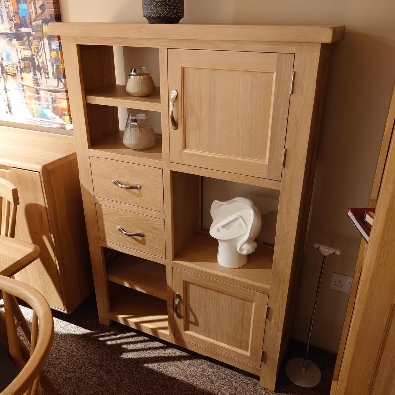 Clearance Milford Oak Tall Display Cabinet