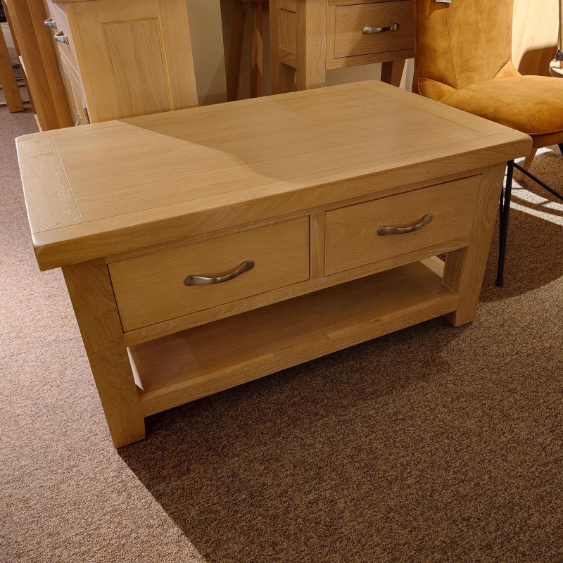 Clearance Milford Oak Coffee Table with Drawers