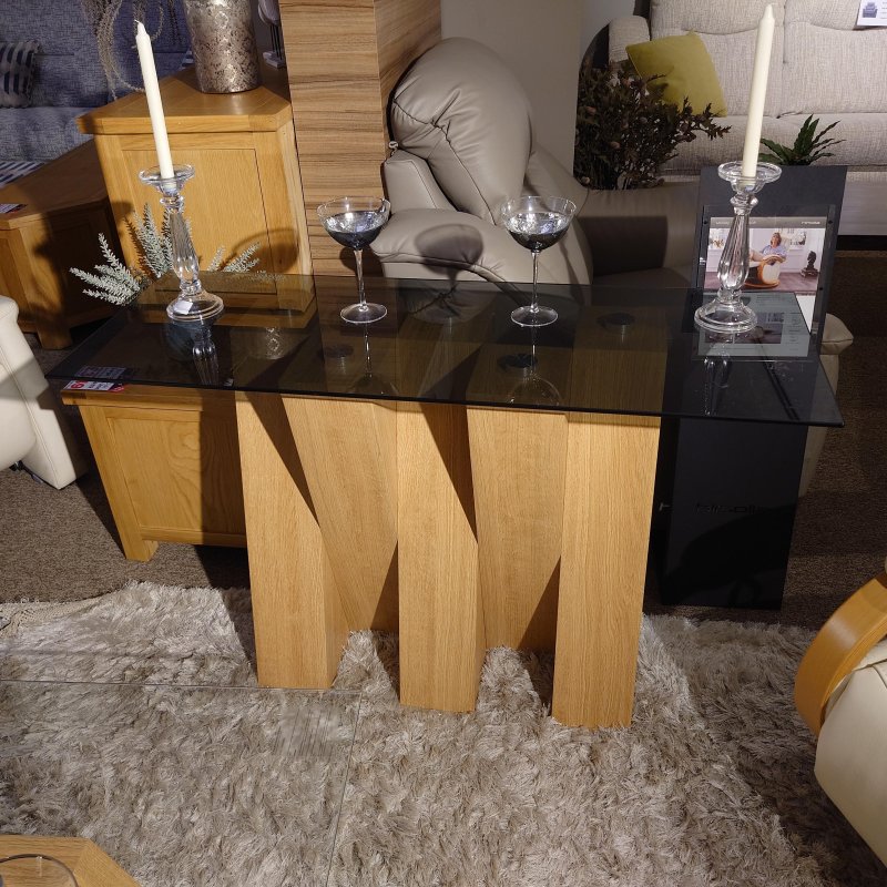 Clearance Milano Console Table (Smoked Glass)