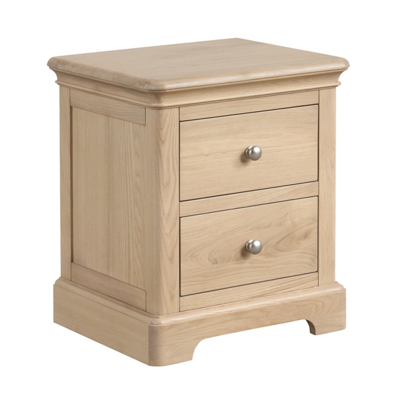 Lugano Oak 2 Drawer Bedside