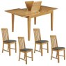 Dorset 120-160cm Extending Dining Table with 4 Vertical Back Chairs