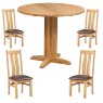 Bristol Oak Drop Leaf table with 4 Twin Slat Chairs