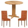 Bristol Oak Drop Leaf table with 2 Ashbury Sunset Velvet Chairs