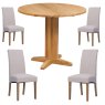 Bristol Oak Drop Leaf table with 4 Westbury Beige Chairs