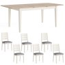Oxford Painted Off White 150cm Dining Table with 6 Ladder Back Chairs