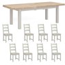 Wellington Painted Large Dining Table with 8 Ladder Back Chairs