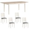 Oxford Painted Off White 150cm Dining Table with 4 Ladder Back Chairs