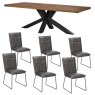 Soho 180cm Dining Table with 6 Grey Cooper Chairs