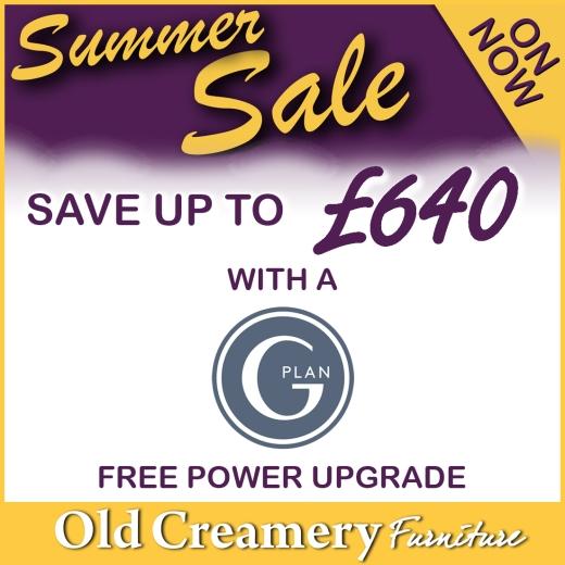 Save up to £640 on G Plan Power Sofas & Chair our Summer Sale, on now in our Yeovil store. Open 7 da...